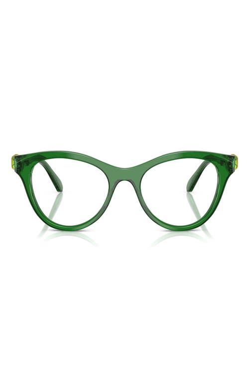 Swarovski 52mm Round Optical Glasses In Transparent Green