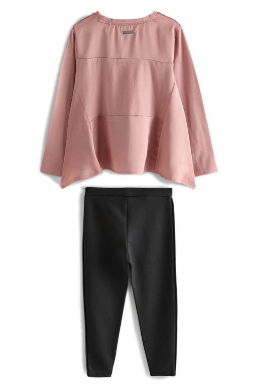 Shop Allsaints Sm By Kids' Zala Long Sleeve T-shirt & Leggings Set In Pink/black