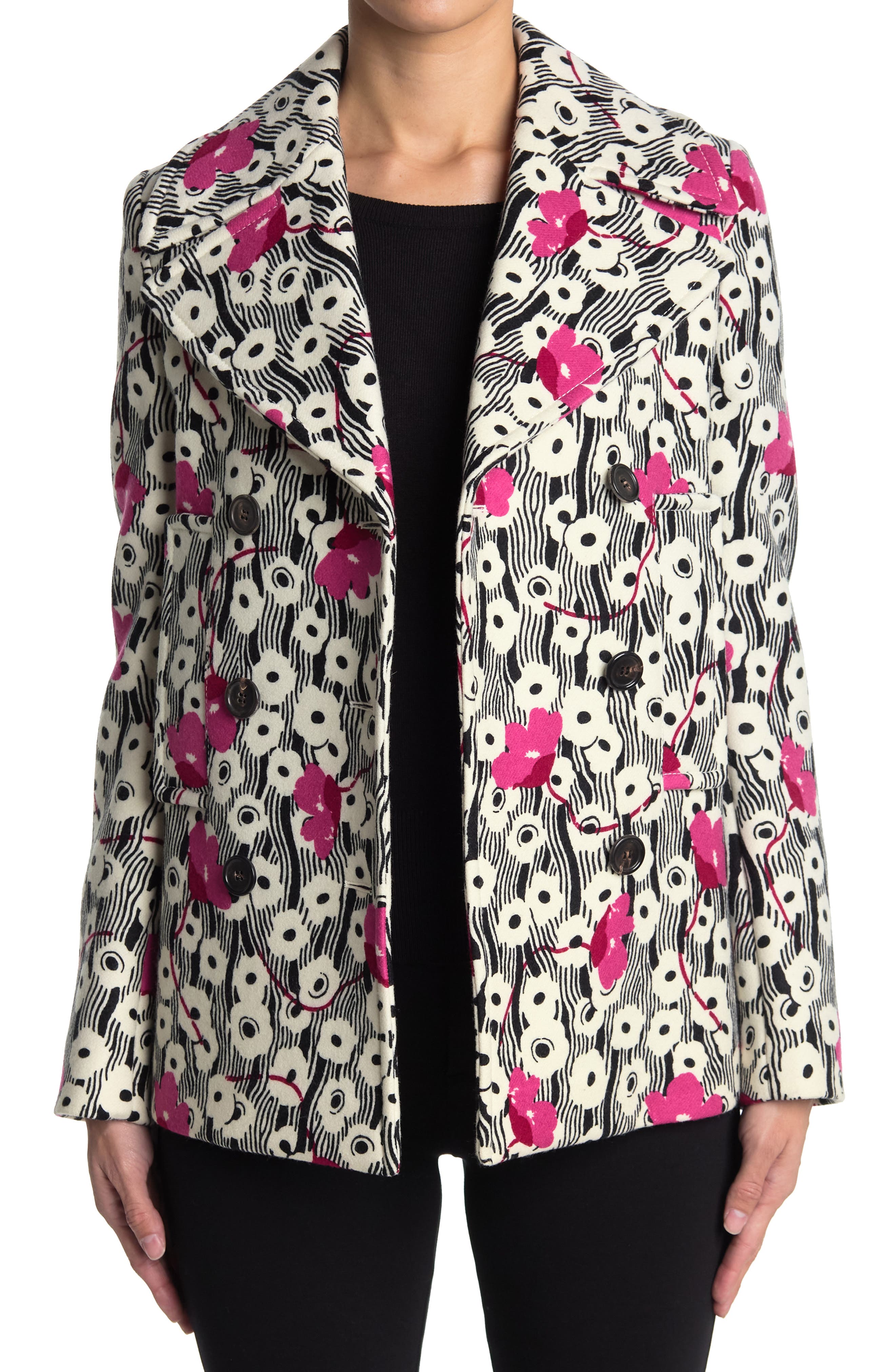 Printed wool-blend jacket