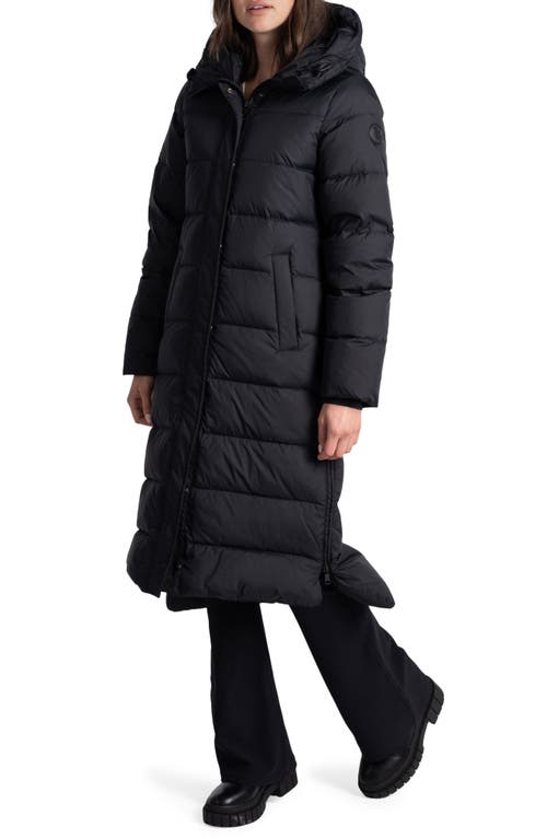 Nora Hooded 700 Fill Power Down Puffer Jacket in Black Beauty