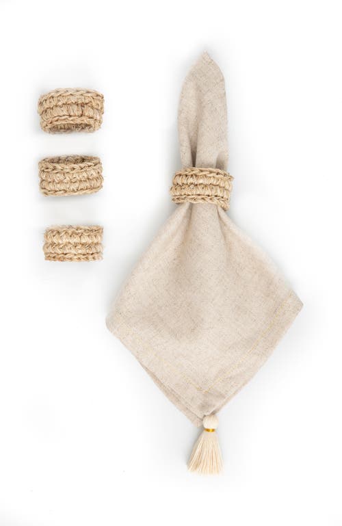 Tallo De Olivo Fique Spiral Napkin Rings Set Of 4 In Natural