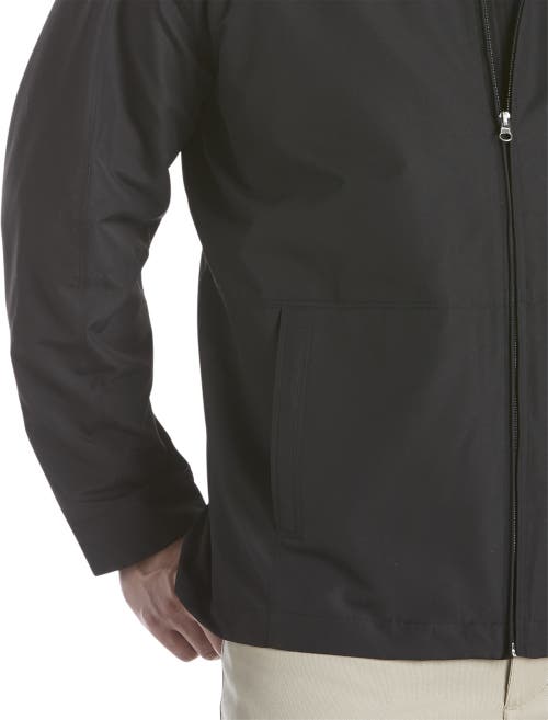 Harbor Bay By Dxl Big & Tall Water- & Wind-resistant Bomber In Black