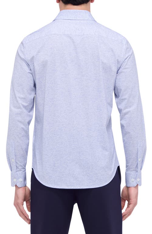 Bugatchi James Ooohcotton® Heathered Button-up Shirt In Cobalt