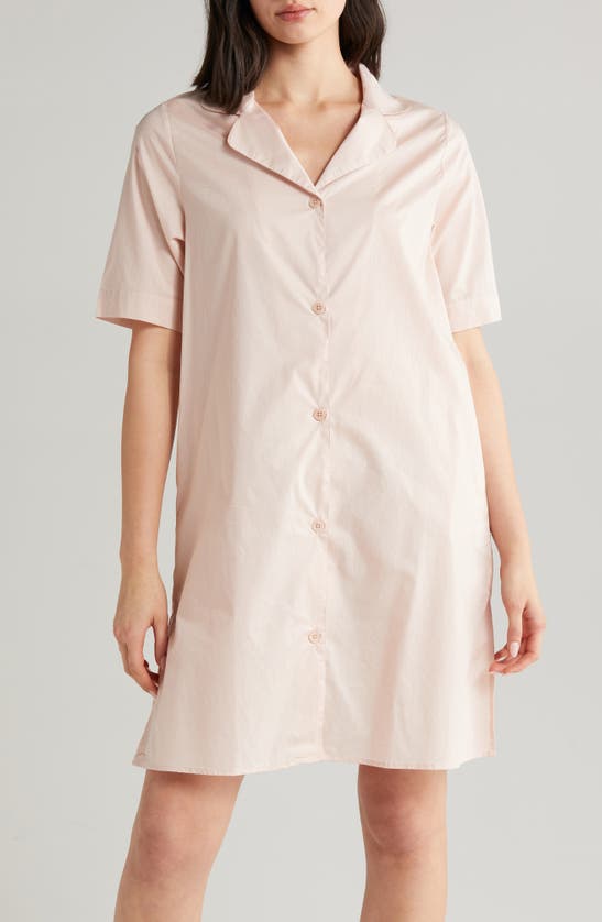 Shop Papinelle Gemma Short Sleeve Cotton Nightshirt In  Pink