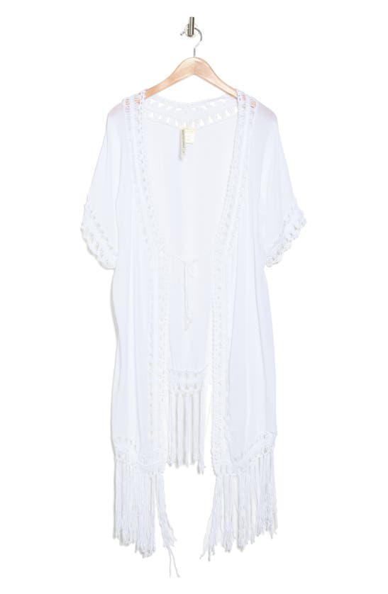 FORGOTTEN GRACE FORGOTTEN GRACE CROCHET TRIM FRINGE HEM DUSTER
