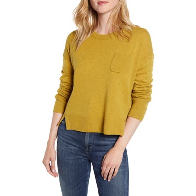 Alex Mill Crop Merino Wool & Cotton Sweater, Yellow