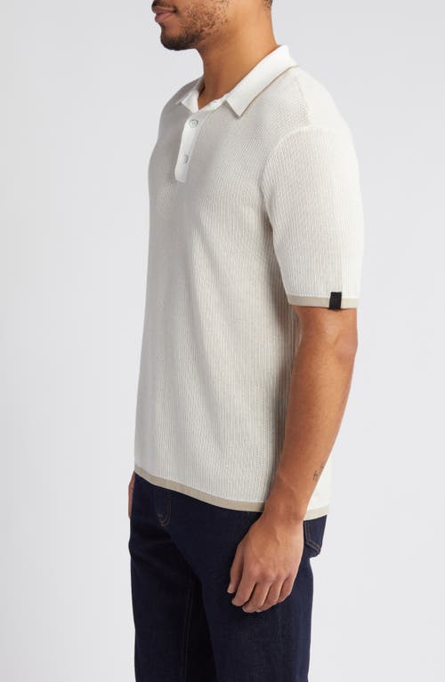 Shop Rag & Bone Harvey Knit Polo In Taupe Multi