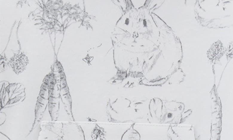 Burt's Bees Baby Babies' Bunny Toile French Terry Top & Joggers In Cloud