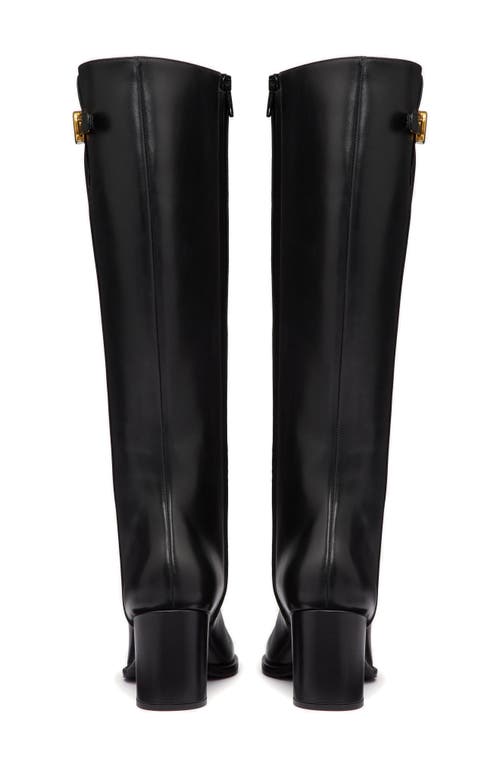 Shop Valentino Garavani Vlogo Signature Knee High Boot In Nero