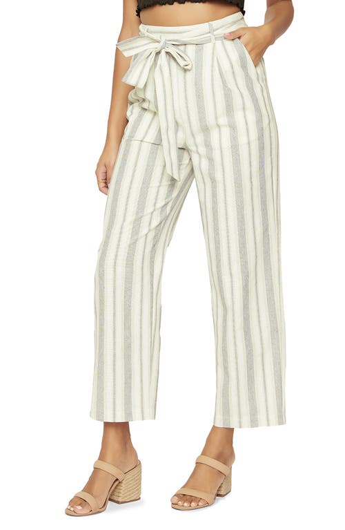 Lost + Wander Terrace on Rialto Belted Stripe Cotton Pants in Black And White Stripe