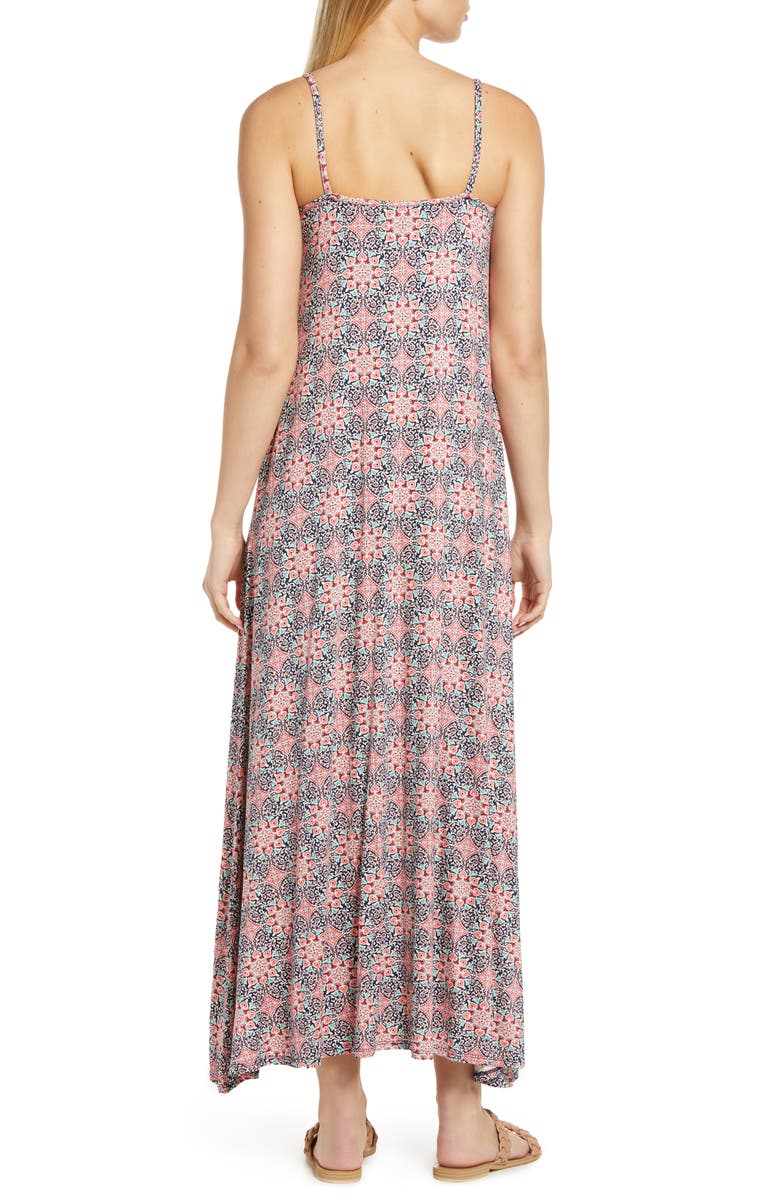 Loveappella Paisley Knit Maxi Dress, Alternate, color, Navy Coral
