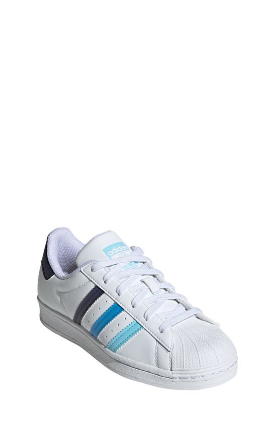 Verwijdering dealer Smeltend Adidas Originals Kids' Superstar Sneaker In Ftwr White Bliss Blue | ModeSens