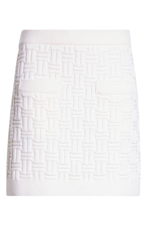 Shop Casablanca Column Stitch Merino Wool Skirt In White