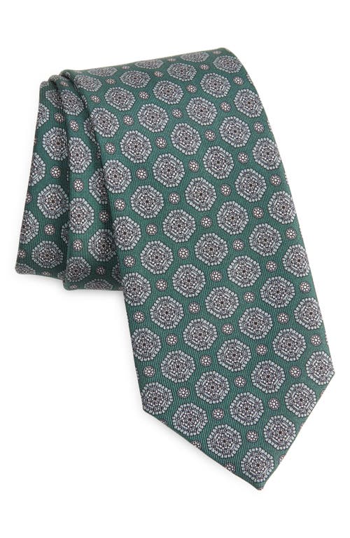 Shop Brioni Medallion Print Silk Tie In Green