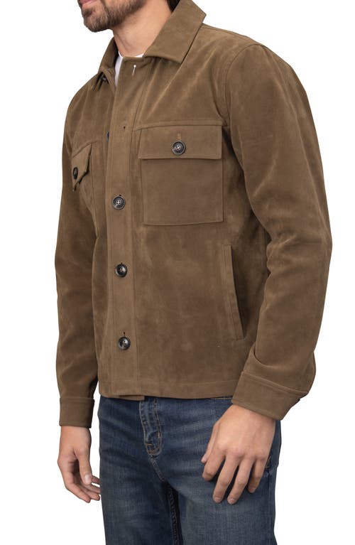 Shop Bagatelle Faux Nubuck Trucker Jacket In Olive