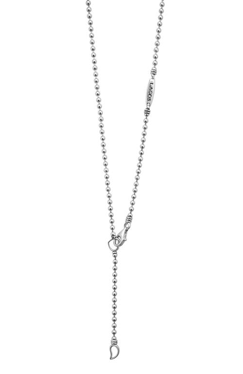 Shop Lagos Caviar Spark Large Linear Pavé Diamond Pendant Necklace In Silver