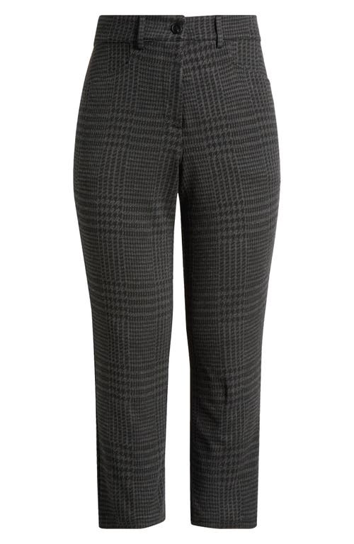 Universal Standard High Waist Stretch Ponte Cigarette Pants In Charcoal Houndstooth
