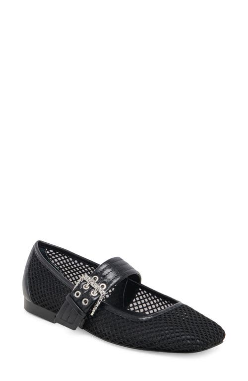 Shop Dolce Vita Arora Square Toe Mary Jane Flat In Onyx Woven Mesh