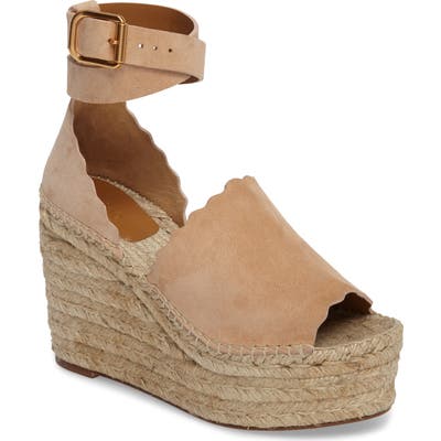 Chloe Lauren Espadrille Wedge Sandal, Beige