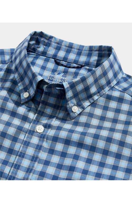 Vineyard Vines On The Go Brrr Stretch Performance Plaid Slim Fit Button Down Shirt In Moonshine Pld