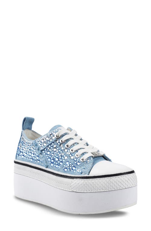 Shop Zigi Koralay Embellished Platform Sneaker In Blue/multi