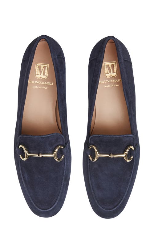 Bruno Magli Women's Luna Suede Bit Loafers In Navy Suede