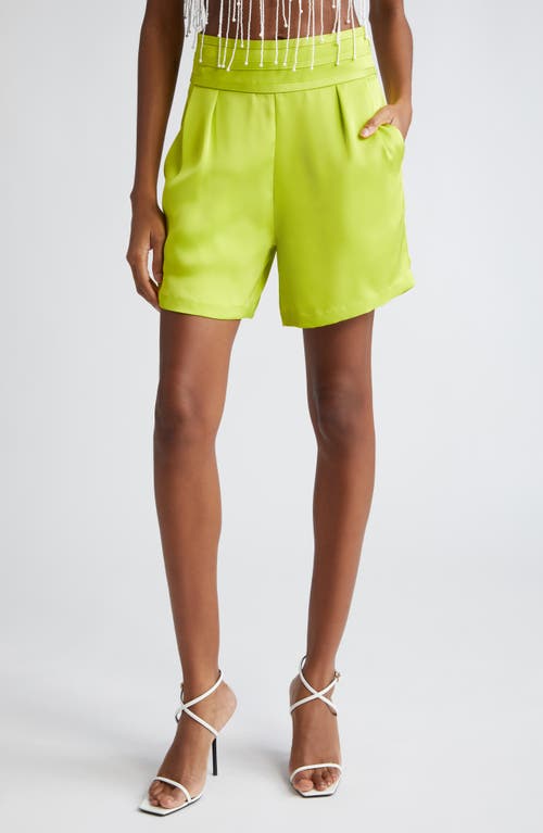 Joss Satin Shorts in Lime