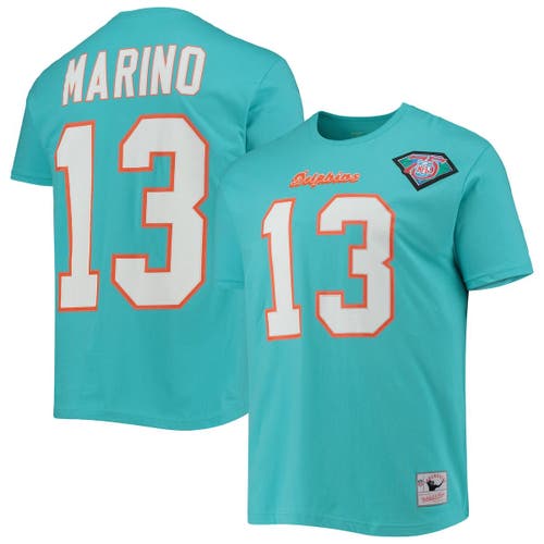 Men's Mitchell & Ness Dan Marino Black Miami Dolphins Retired Player Name &  Number Mesh Top