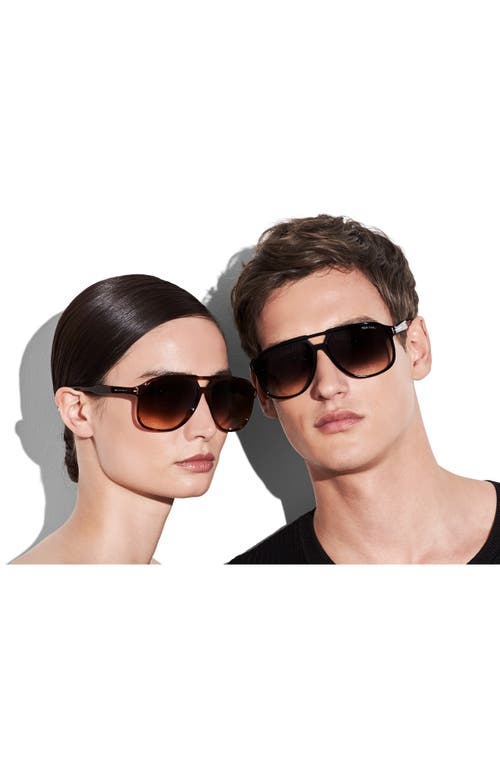 Tom Ford Raoul 62mm Gradient Navigator Sunglasses In Dark Havana/gradient Roviex