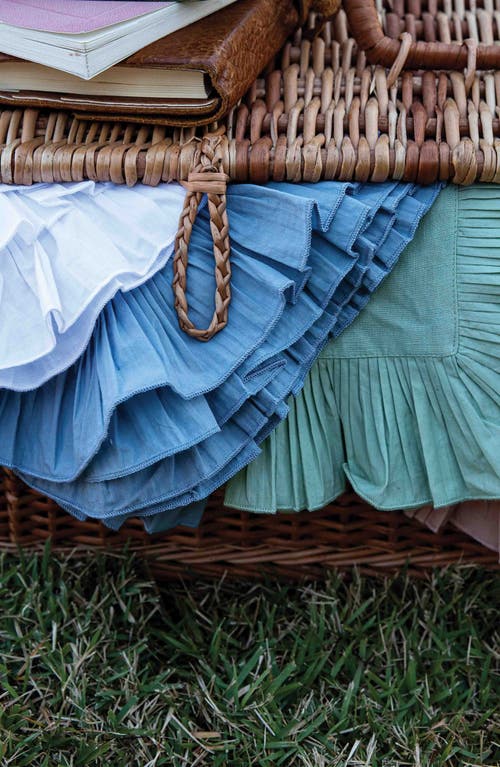 Juliska Mademoiselle White Napkins, Set Of 4 In Chambray
