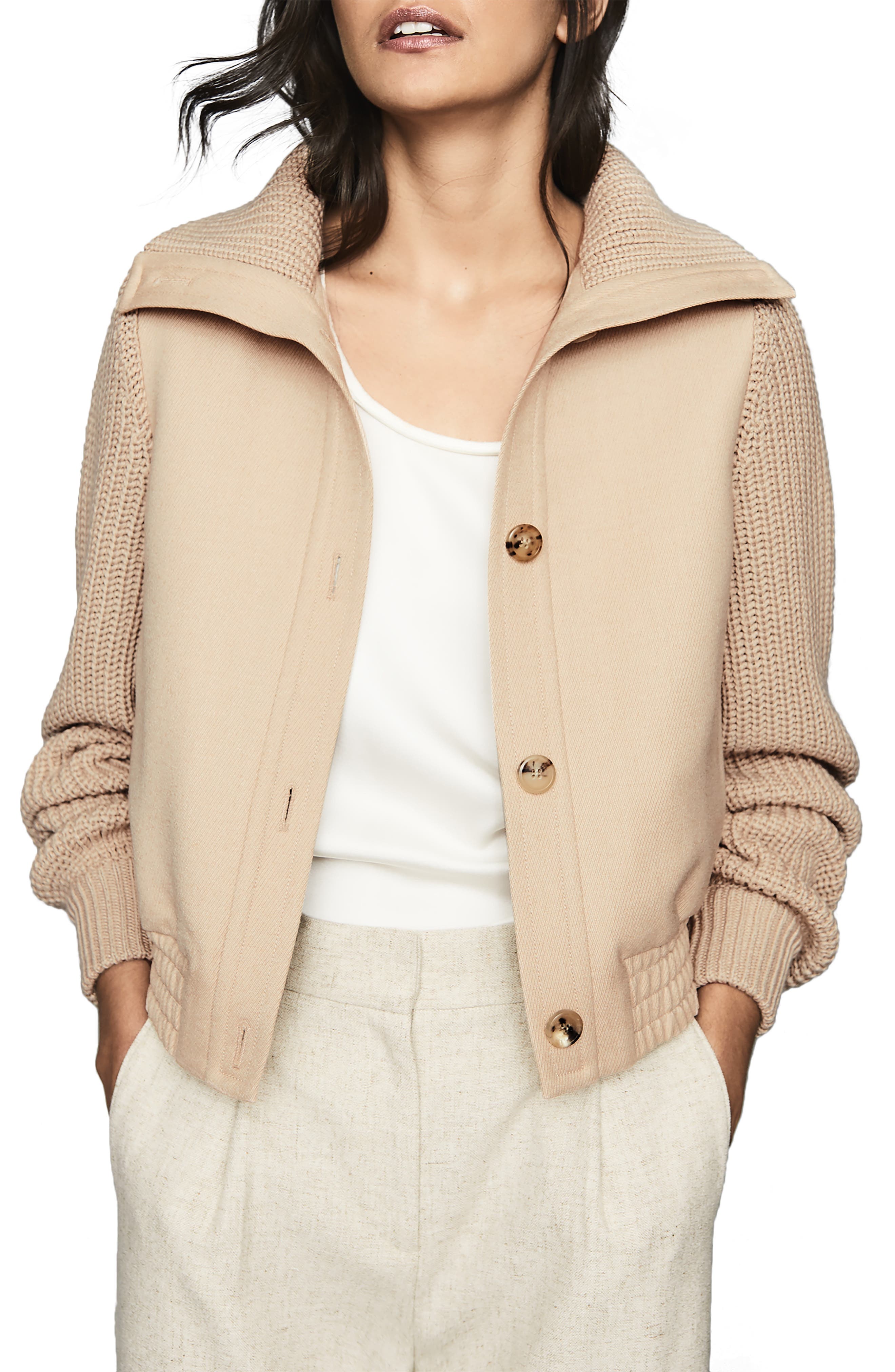 Reiss Iris Knit Sleeve Jacket Nordstrom