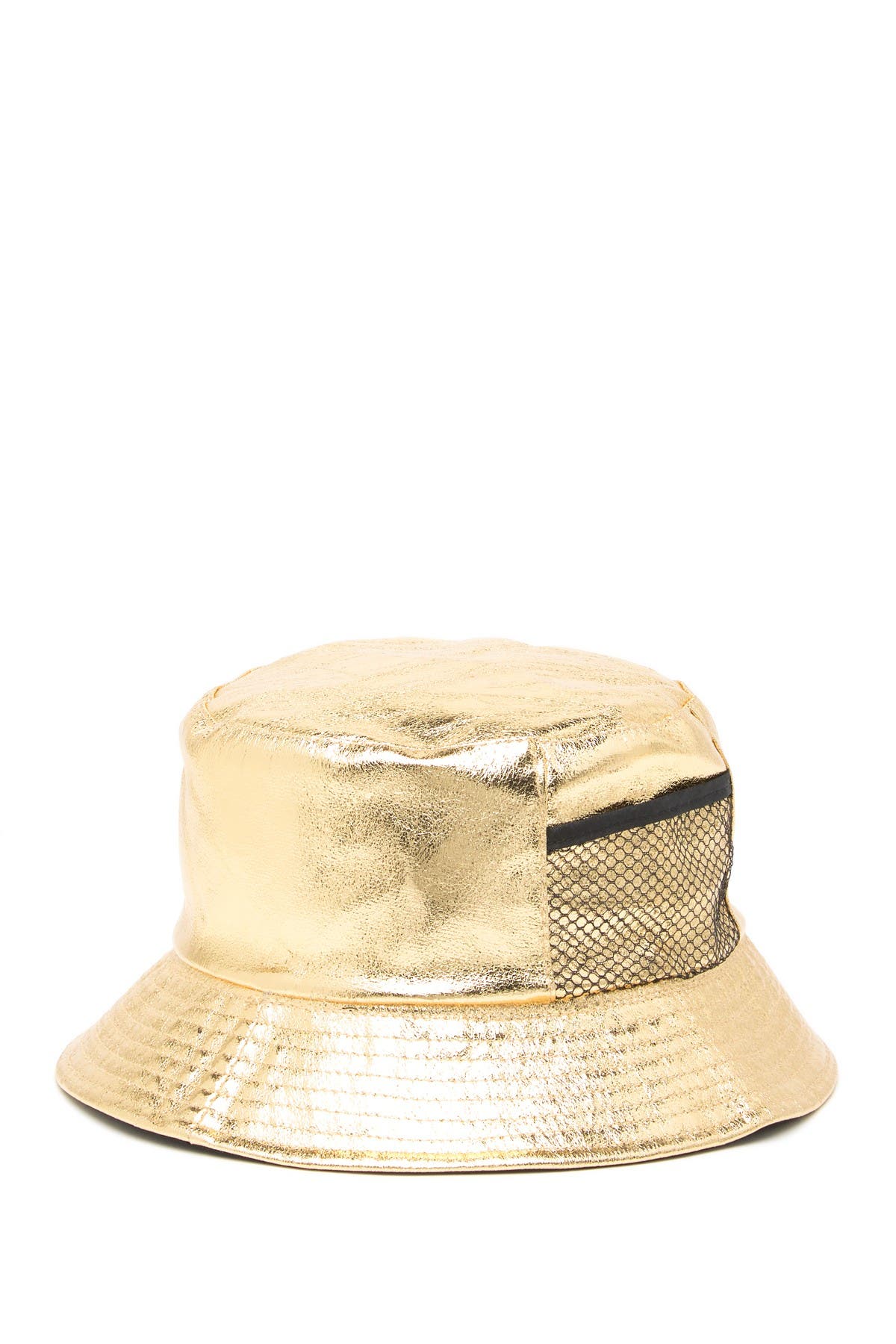 metallic bucket hat
