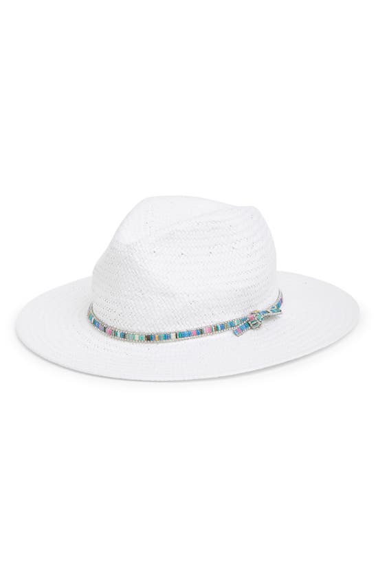 Shop Melrose And Market Novelty Trim Panama Hat In Dark Natural Combo