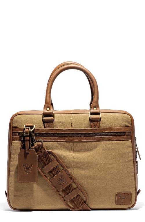 Will Leather Goods Commuter Slim Briefcase In Tobacco/cognac