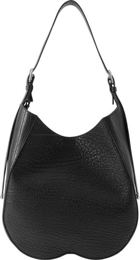 Black Knight small asymmetric leather hobo bag