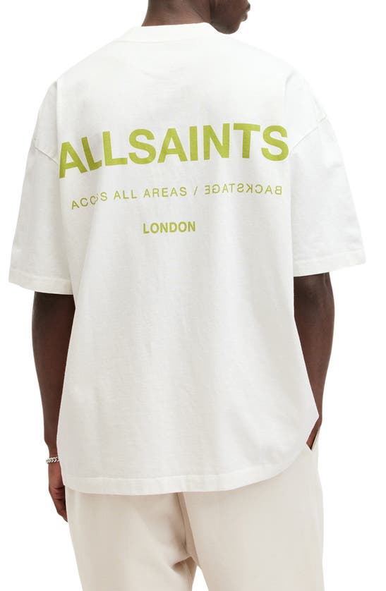 Shop Allsaints Access Oversize Graphic T-shirt In Ashen White