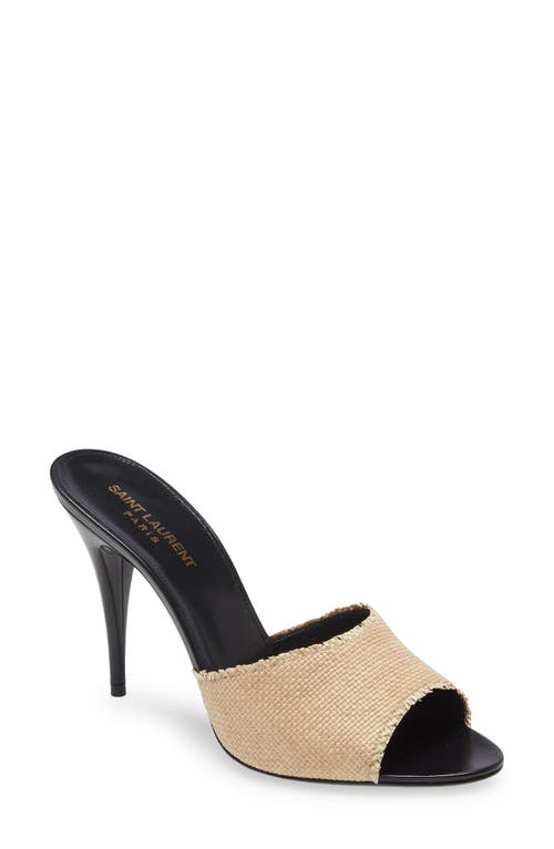 Saint Laurent Carla 60mm Leather Pointy Mules in Nero Black 37