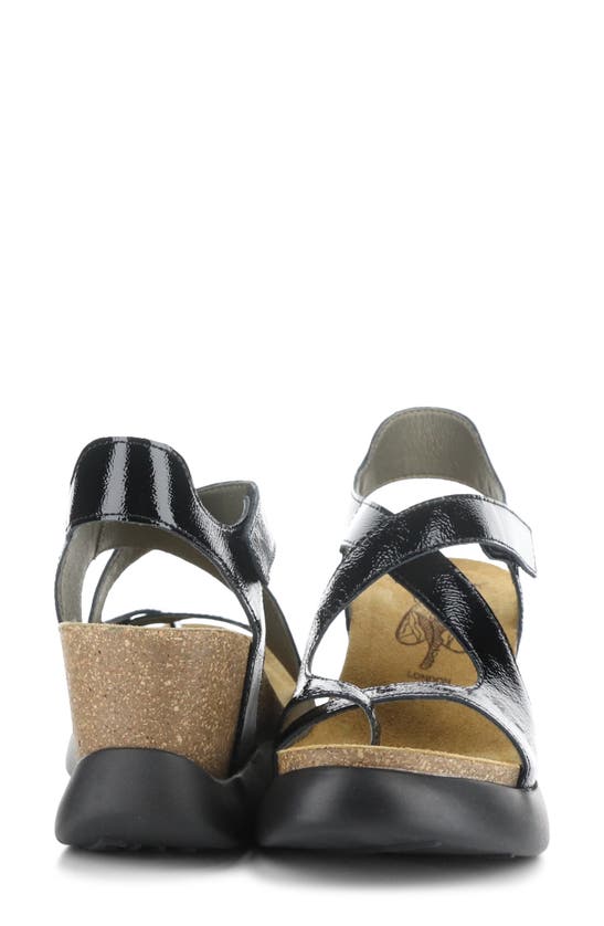 Shop Fly London Gavi Ankle Strap Platform Wedge Sandal In Black Nappalak