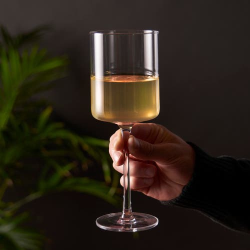 Viski Laurel Crystal White Wine Glasses Set Of 2 In Clear