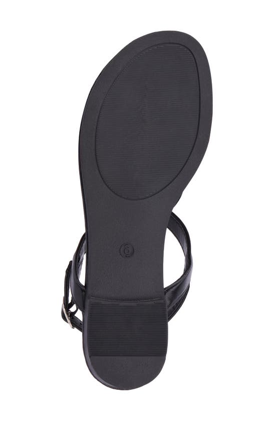 Shop New York And Company Rosette Thong Sandal In Black