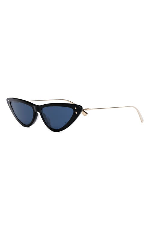 Shop Dior Miss B4u 55mm Cat Eye Sunglasses In Shiny Black/blue