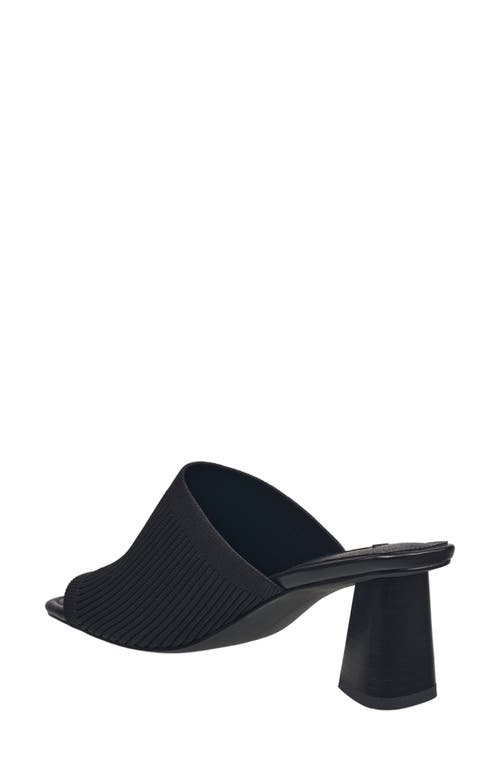 French Connection Women's Knit Styles Slip On Block Heel Sandal In Black