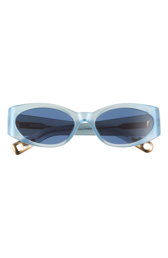 Jacquemus Les Lunettes Oval Sunglasses In Blue