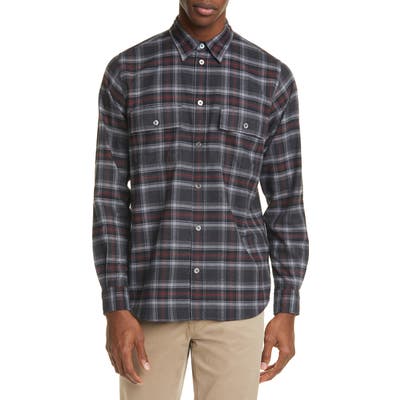 Norse Projects Villads Check Brushed Flannel Shirt, Red