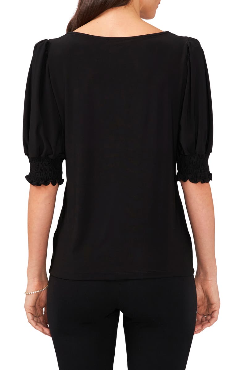 Chaus Square Neck Smocked Sleeve Blouse | Nordstrom