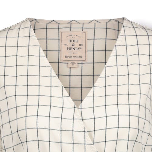 HOPE & HENRY PUFF SLEEVE WRAP TOP 
