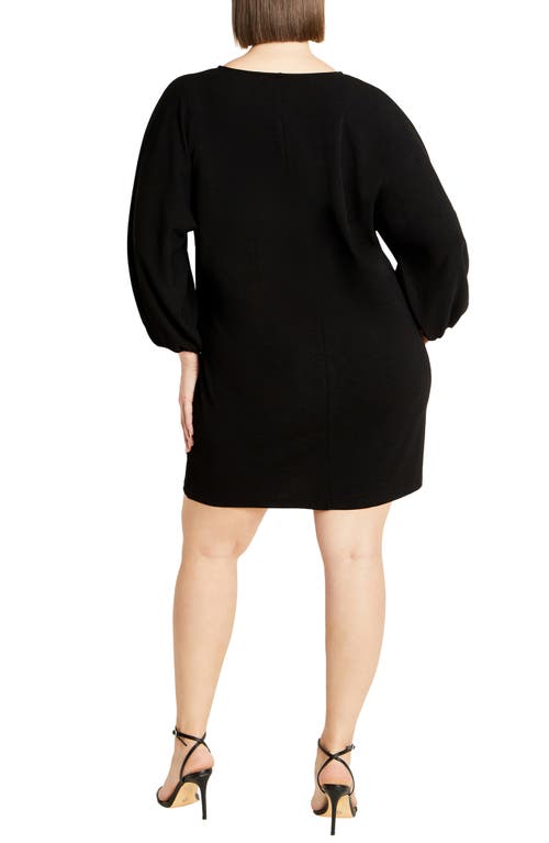 Shop City Chic Lilia Balloon Sleeve Minidress In Black