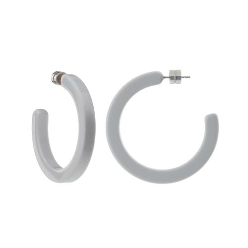 Machete Midi Hoops In Clear Iris In Light Grey