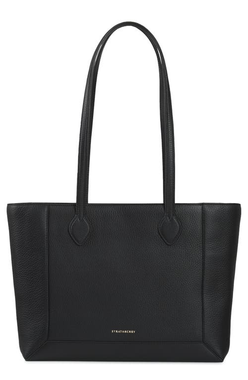 Strathberry Mosaic Leather Shopper Tote in Black