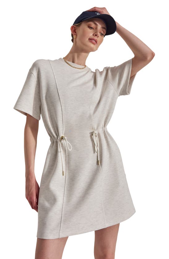 Shop Varley Maple Heathered Short Sleeve Sweater Dress In Ivory Marl